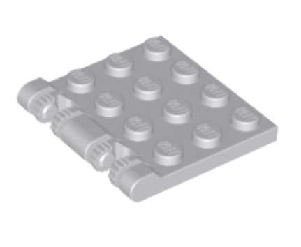 LEGO  Hinge Plate 3 x 4 Locking Dual 2 Fingers ~ {Light Bluish Grey}