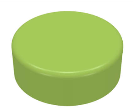 LEGO Tile, Round 1 x 1 ~ {Lime}