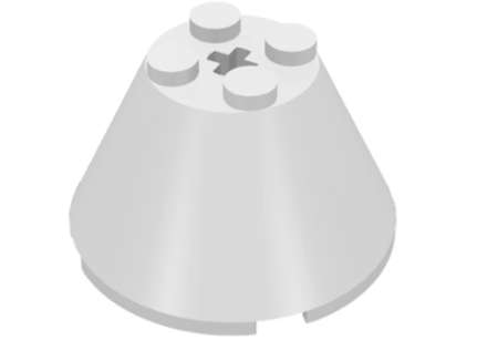 LEGO  Cone 4 x 4 x 2 with Axle Hole ~ {White}