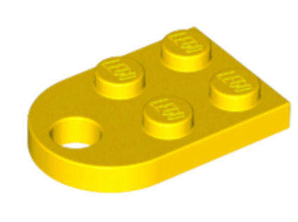 LEGO Parts Plate, Modified 2 x 3 with Hole ~ {Yellow}