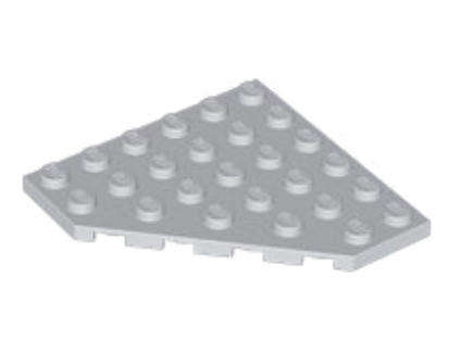 LEGO Wedge, Plate 6 x 6 Cut Corner ~{Light Bluish Grey}