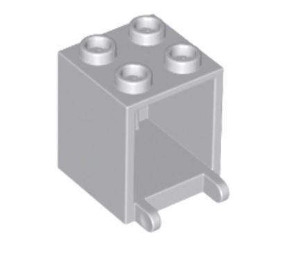 LEGO Container, Box 2 x 2 x 2 ~ {Light Bluish Grey}