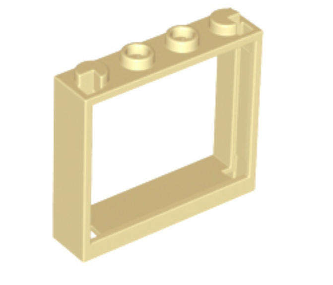 LEGO Parts Window 1 x 4 x 3 - No Shutter Tabs ~ {Tan}