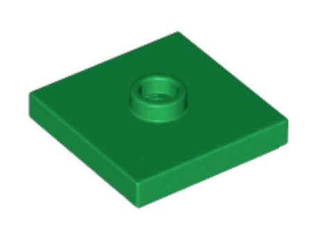 LEGO Parts Plate Modified 2 x 2 with Groove and 1 Stud in Center (Jumper) ~ Green
