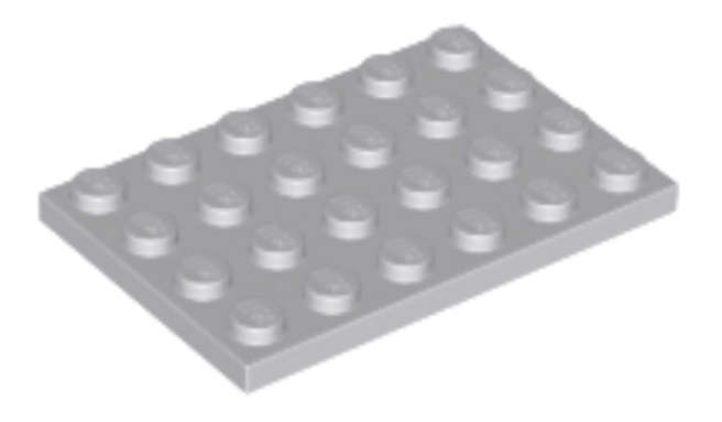 LEGO Parts Plate 4 x 6 ~ {Light Bluish Grey}
