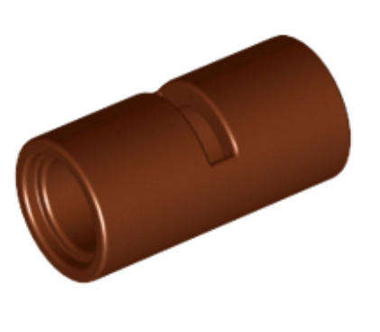 LEGO Technic, Pin Connector Round 2L with Slot (Pin Joiner Round) ~ {Reddish Brown}