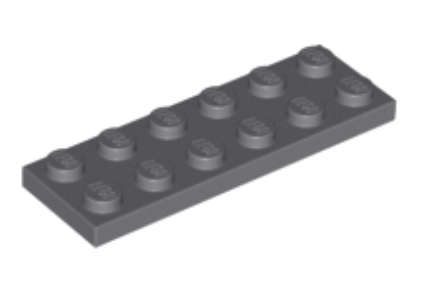 LEGO Parts Plate 2 x 6~ {Dark Bluish Grey}