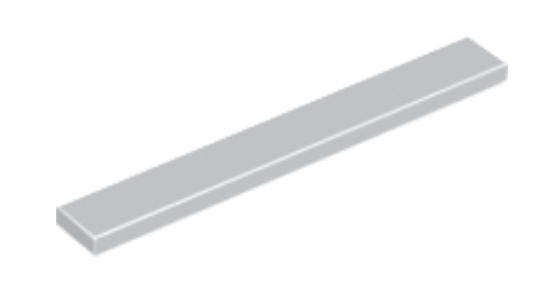 LEGO Parts Tile 1 x 8 ~ {Light Bluish Grey}
