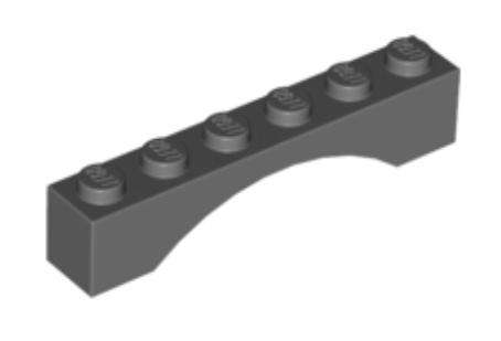 LEGO Parts Arch 1 x 6 ~ {Dark Bluish Grey}