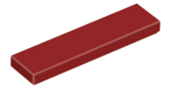 LEGO Parts Tile 1 x 4  ~ {Dark Red}