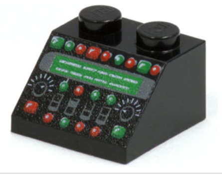 LEGO  Slope 45 2 x 2 with Control Panel with Red and Green Lamps Pattern