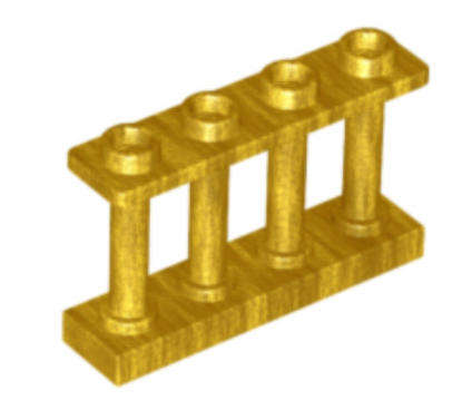 LEGO Fence 1 x 4 x 2 Spindled with 4 Studs ~ {Pearl Gold}