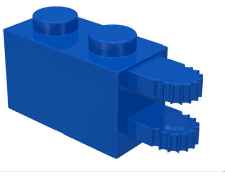 LEGO Parts Hinge Brick 1 x 2 Locking with 2 Fingers Horizontal End~ {Blue}