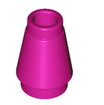 LEGO Cone 1 x 1 with Top Groove ~. {Magenta}
