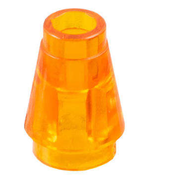 LEGO Cone 1 x 1 with Top Groove ~. {Trans~Orange}