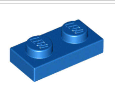 LEGO Parts 1 x 2 Plate ~ {Blue}