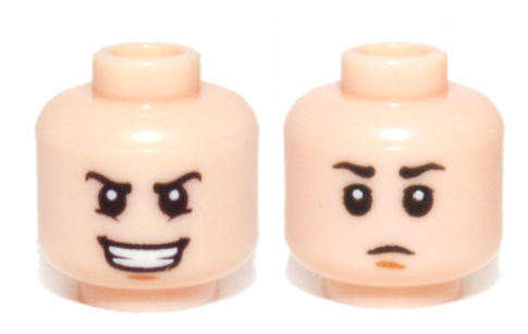 LEGO Star Wars Minifigure, Head Dual Sided Black Eyebrows, Open Mouth Evil Grin / Closed Mouth Sad P