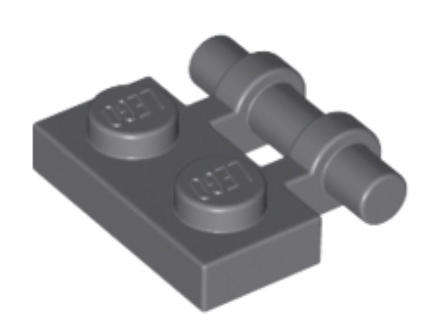 LEGO Parts Plate, Modified 1 x 2 with Bar Handle on Side - Free Ends ~ {Dark Bluish Grey}