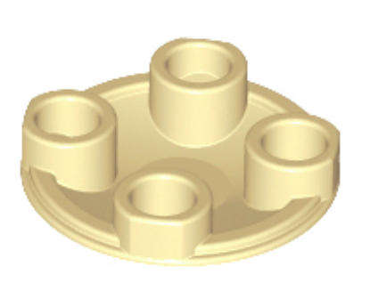 LEGO Parts Plate, Round 2 x 2 with Rounded Bottom (Boat Stud) ~ {Tan}