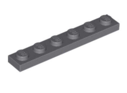 LEGO Parts Plate 1 x 6 ~ {Dark Bluish Grey}