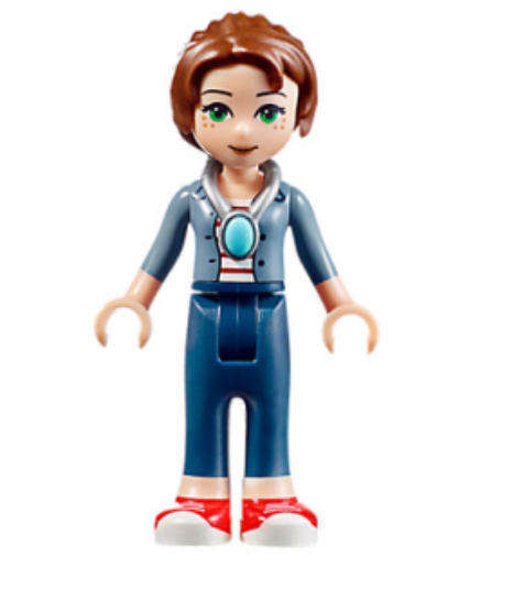 LEGO Minifigure,  Elves, Emily Jones - Sand Blue Jacket, Dark Blue Trousers