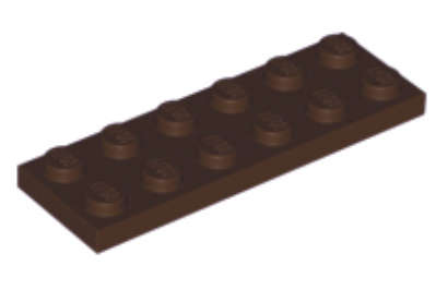 LEGO Parts Plate 2 x 6~ {Dark Brown}