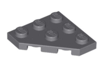 LEGO Wedge, Plate 3 x 3 Cut Corner ~{Dark Bluish Grey}