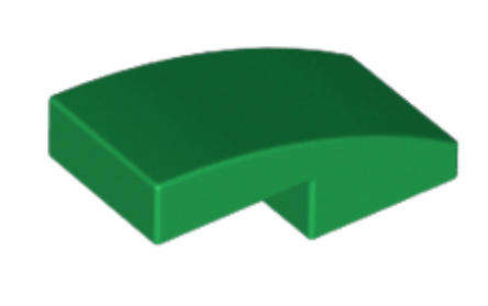 LEGO Parts Slope, Curved 2 x 1 x 2/3 ~ {Green}