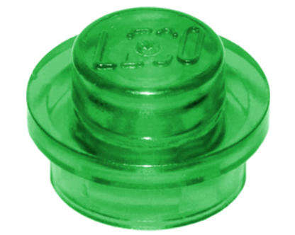 LEGO Plate, Round 1 x 1 ~ {Trans~Green}