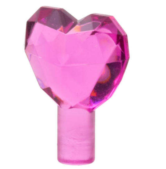 LEGO Rock 1 x 1 Jewel Heart Shaped ~ {Trans~Dark Pink}