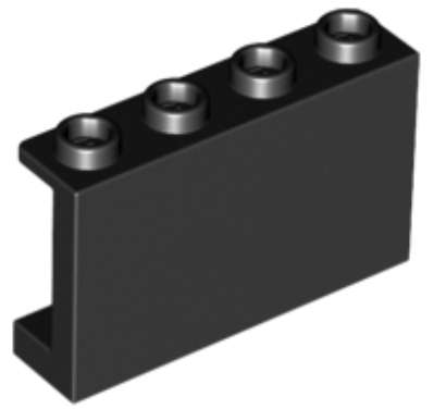 LEGO Panel 1 x 4 x 2 Hollow Studs (Black)