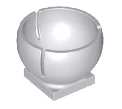 LEGO Cylinder Hemisphere 3 x 3 Ball Turret Socket with 2 x 2 Base ~ {Light Bluish Grey}