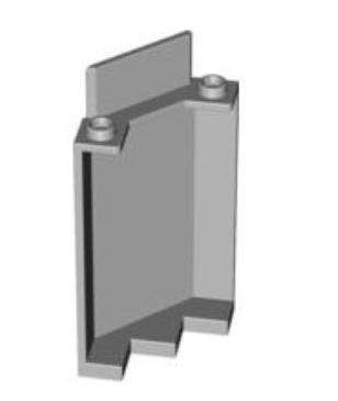 LEGO Parts Panel 3 x 3 x 6 Corner Wall without Bottom Indentations ~ {Light Bluish Grey}