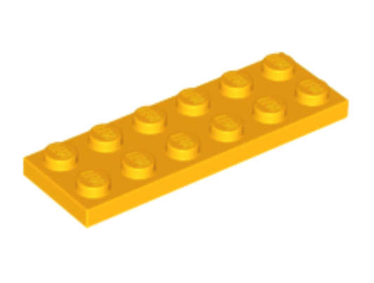 LEGO Parts Plate 2 x 6~ {Bright Light Orange}