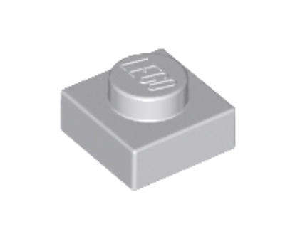 LEGO Parts 1 x 1 Plate ~ {Light Bluish Grey}