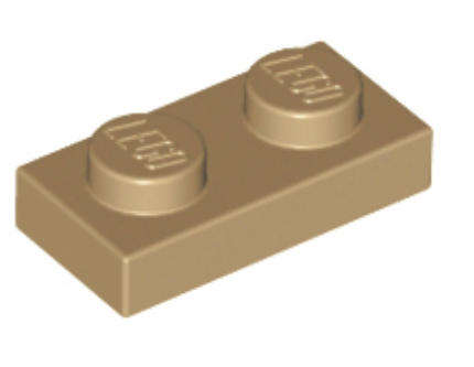 LEGO Parts 1 x 2 Plate ~ {Dark Tan}
