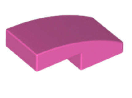 LEGO Parts Slope, Curved 2 x 1 x 2/3 ~ {Dark Pink}