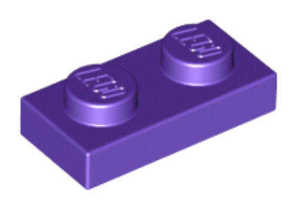 LEGO Parts 1 x 2 Plate ~ {Dark Purple}