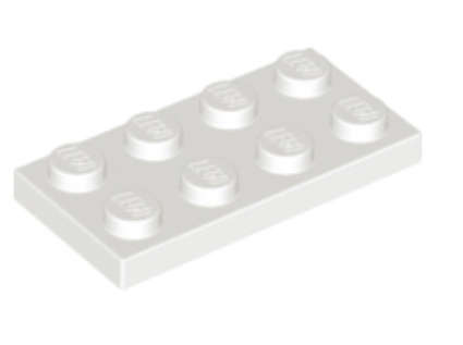 LEGO Parts 2 x 4 Plate ~ {White}
