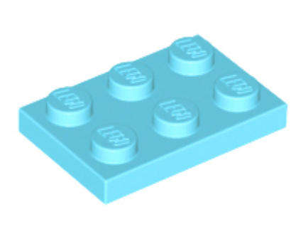LEGO Parts Plate 2 x 3 ~ {Medium Azure}
