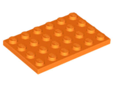 LEGO Parts Plate 4 x 6 ~ {Orange}