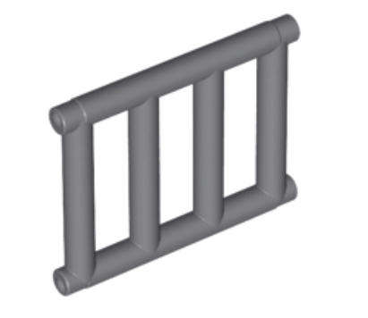 LEGO Parts Bar 1 x 4 x 3 Grille with End Protrusions ~ {Dark Bluish Grey}