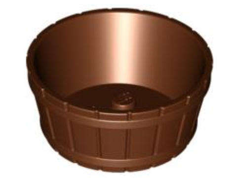 LEGO Container, Barrel Half Large with Axle Hole ~ {Reddish Brown}