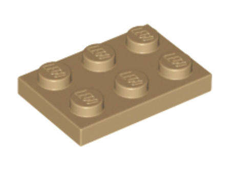 LEGO Parts Plate 2 x 3 ~ {Dark Tan}