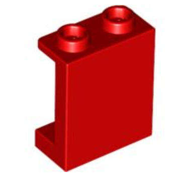 LEGO Parts Panel 1 x 2 x 2 with Side Supports - Hollow Studs ~ {Red}