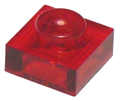 LEGO Parts 1 x 1 Plate {Trans~Red}