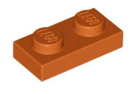LEGO Parts 1 x 2 Plate ~ {Dark Orange}