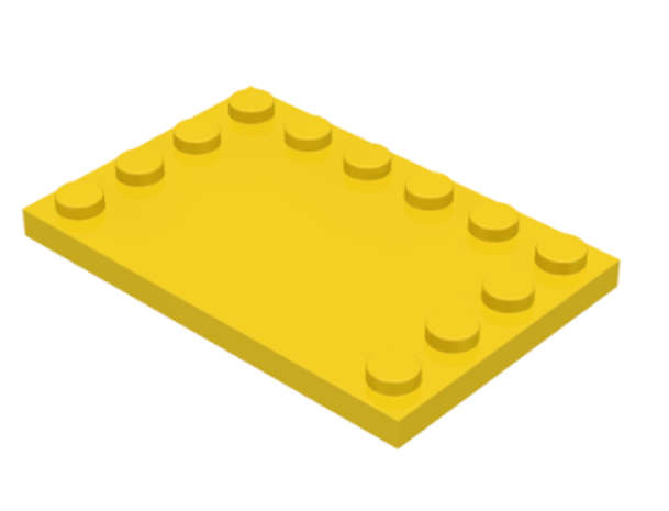 LEGO Parts Tile Modified 4 x 6 with Studs on edge ~{Yellow}