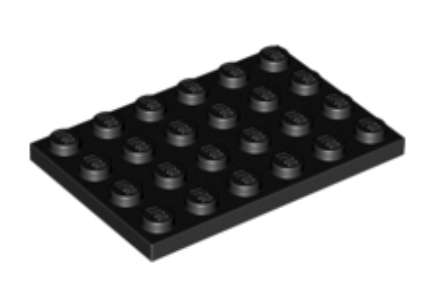 LEGO Parts Plate 4 x 6 ~ {Black}