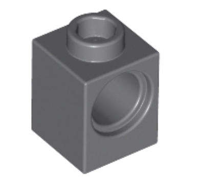 LEGO Technic, Brick 1 x 1 with Hole ~ {Dark Bluish Grey}